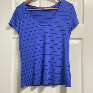 RW&Co Women's Short Sleeve Striped Flowy T-Shirt